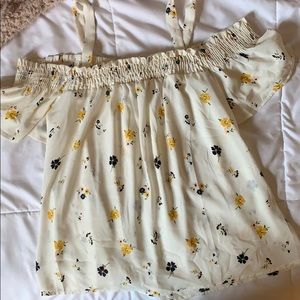 Floral white off shoulder shirt from sienna sky